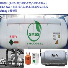 OEM refrigerante disponible gas hfc-R407C Cilindro indestructible 11.3 kg Puerto para el mercado de Indonesia
